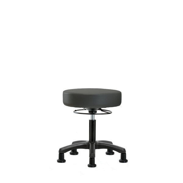 Blue Ridge Ergonomics VDHMS-RG-RG-8605 Vinyl Mini-Stool - Desk Height with Stationary Glides in Charcoal Trailblazer™ Vinyl
