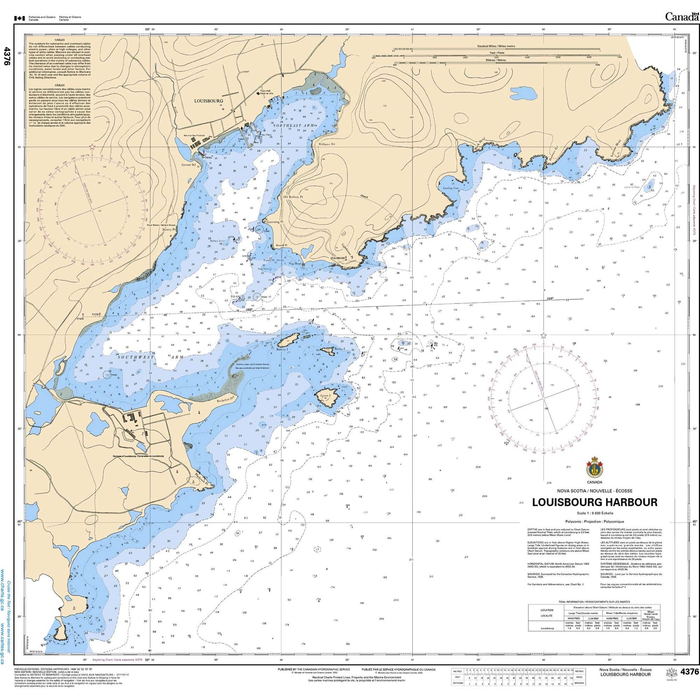Paradise Clay CAN4376 CHS Chart Louisbourg Harbour