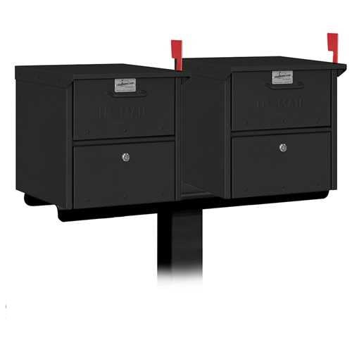 Mailboxes 4382BLK Salsbury Spreader - 2 Wide - for Roadside Mailbox and Mail Chest - Black