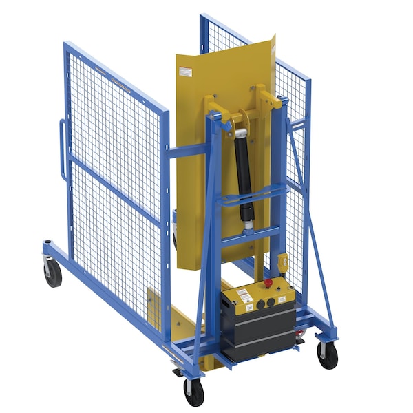 Vestil TCD-M-72-DC Trash Can, Blue/Yellow, Steel