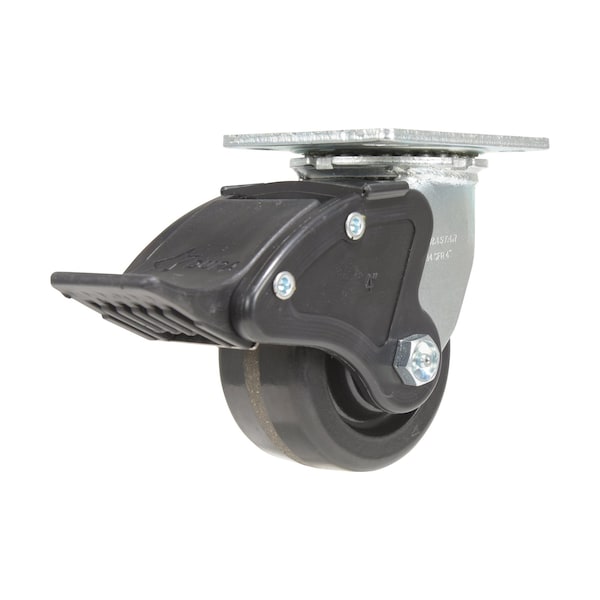 Vestil CST-VE-4X2PH-SWTB Phenolic Swivel With Total Brake Caster 4 In. Diameter x 2 In. Width 800 Lb. Capacity Black