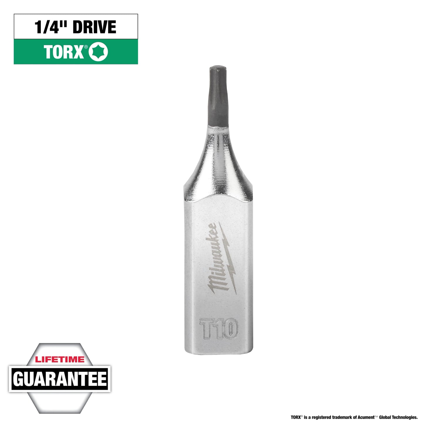 Milwaukee Tool 45-34-1001 1/4" Drive T10 TORX Bit Socket, 1 EA