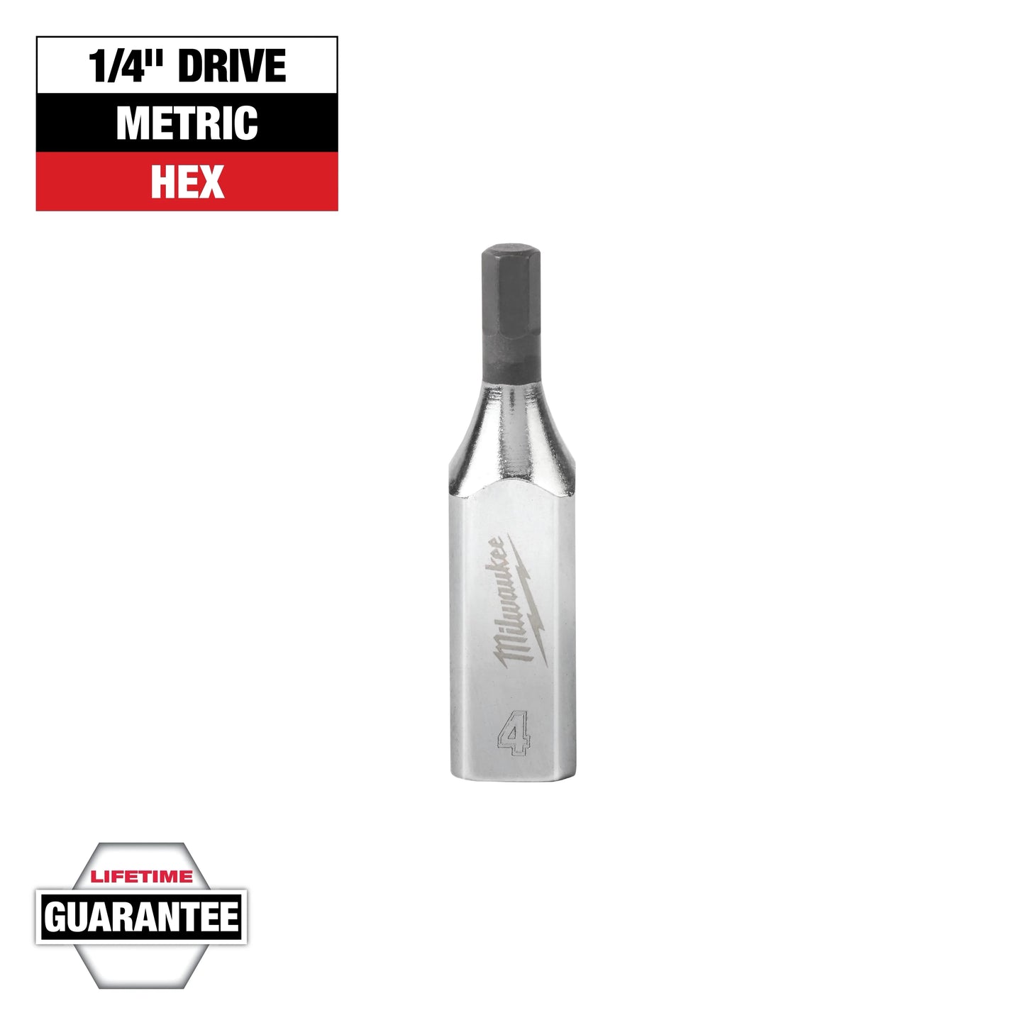 Milwaukee Tool 45-34-1033 1/4" Drive 4mm Hex Bit Socket, 1 EA