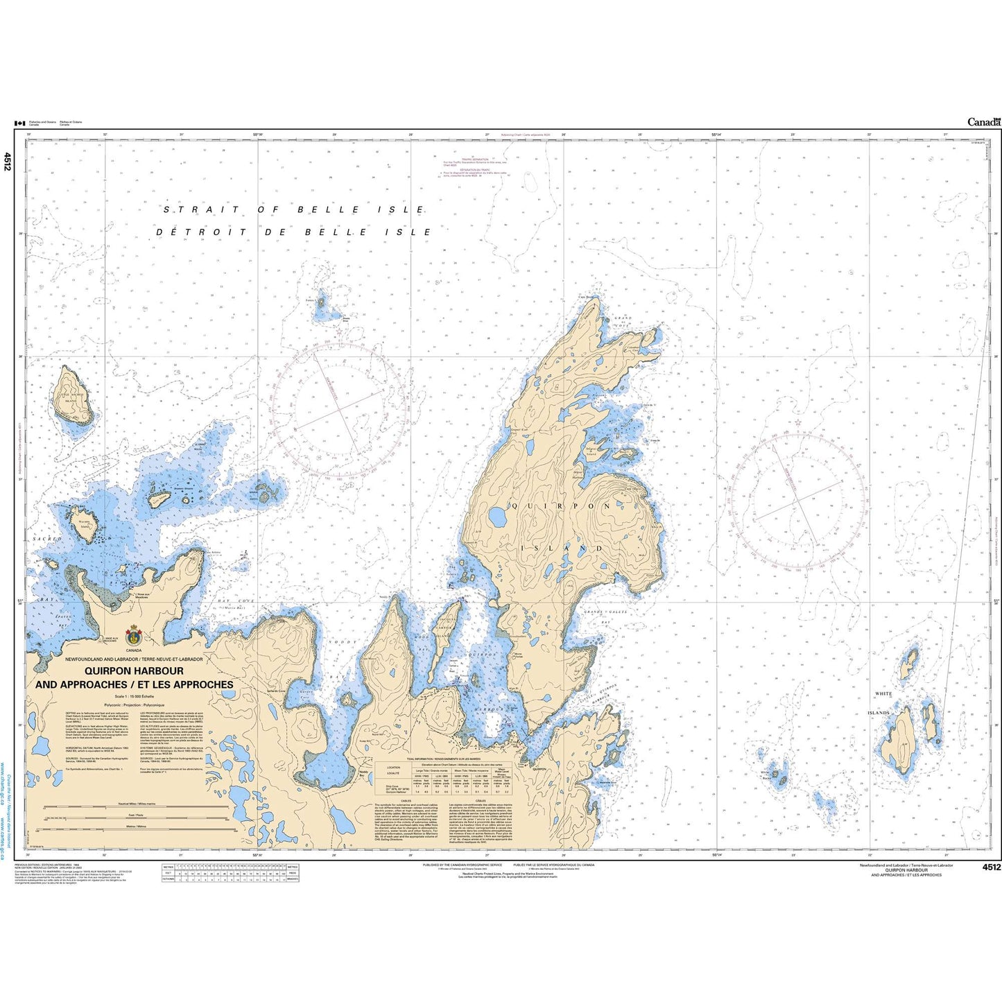 Paradise Clay CAN4512 CHS Chart Quirpon Harbour and Approaches/et les approches