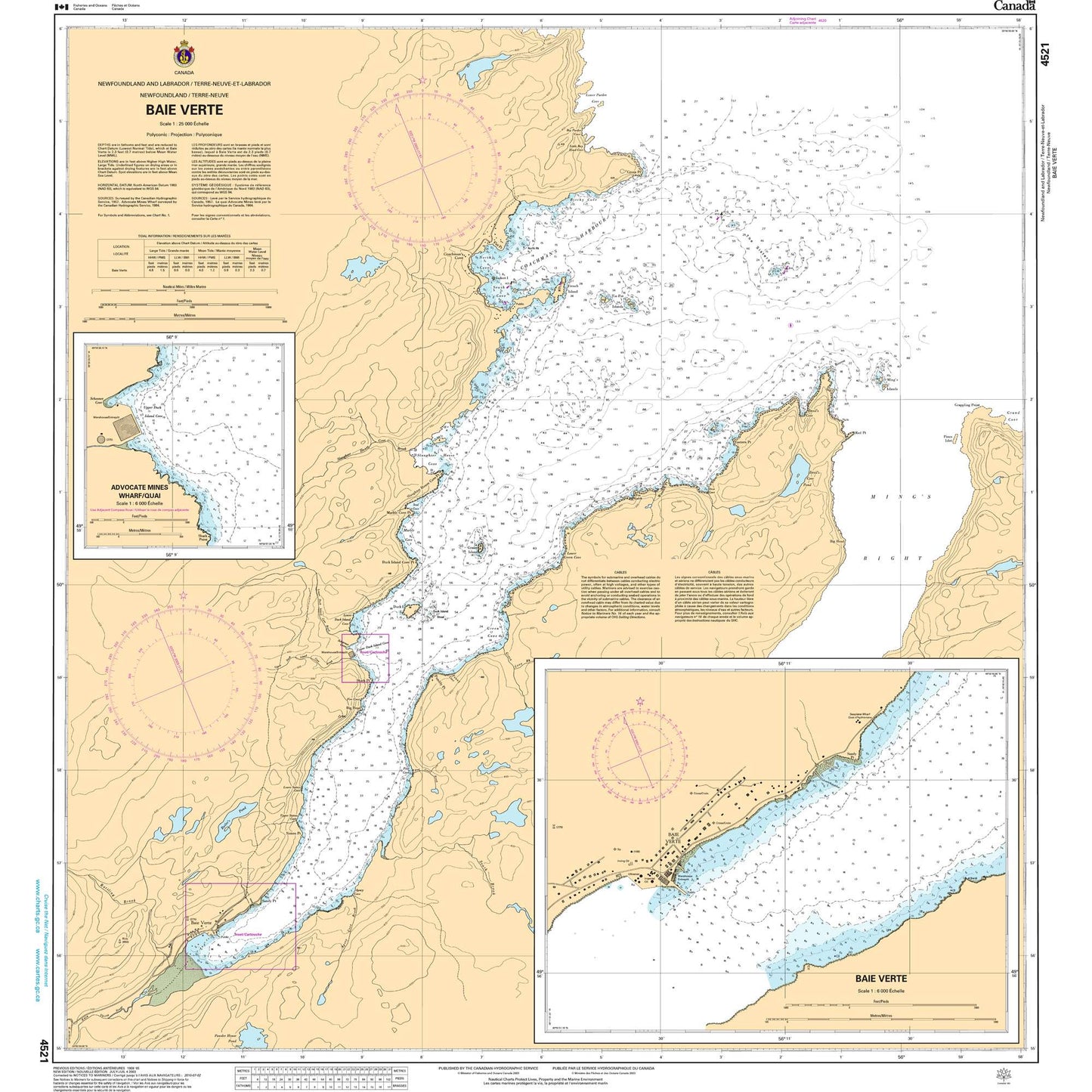 Paradise Clay CAN4521 CHS Chart Baie Verte