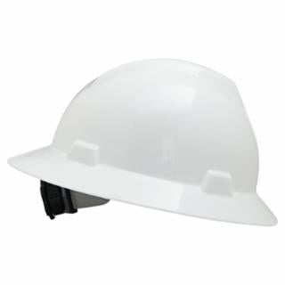 MSA 475369 White V-Gard Hat W/Ratchslotted