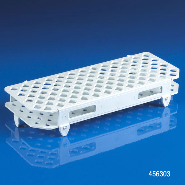 Globe Scientific 456303 Snap-N-Rack Tube Rack for 1.5mL and 2.0mL Microcentrifuge Tubes 100-Place PP White
