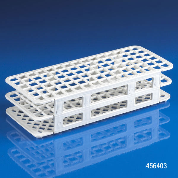 Globe Scientific 456404 Snap-N-Rack Tube Rack for 12mm and 13mm Tubes 90-Place PP Blue