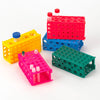 Globe Scientific 456940N TUFFBLOK Tube Rack 4-Way PP Link Together Orange 5/Pack