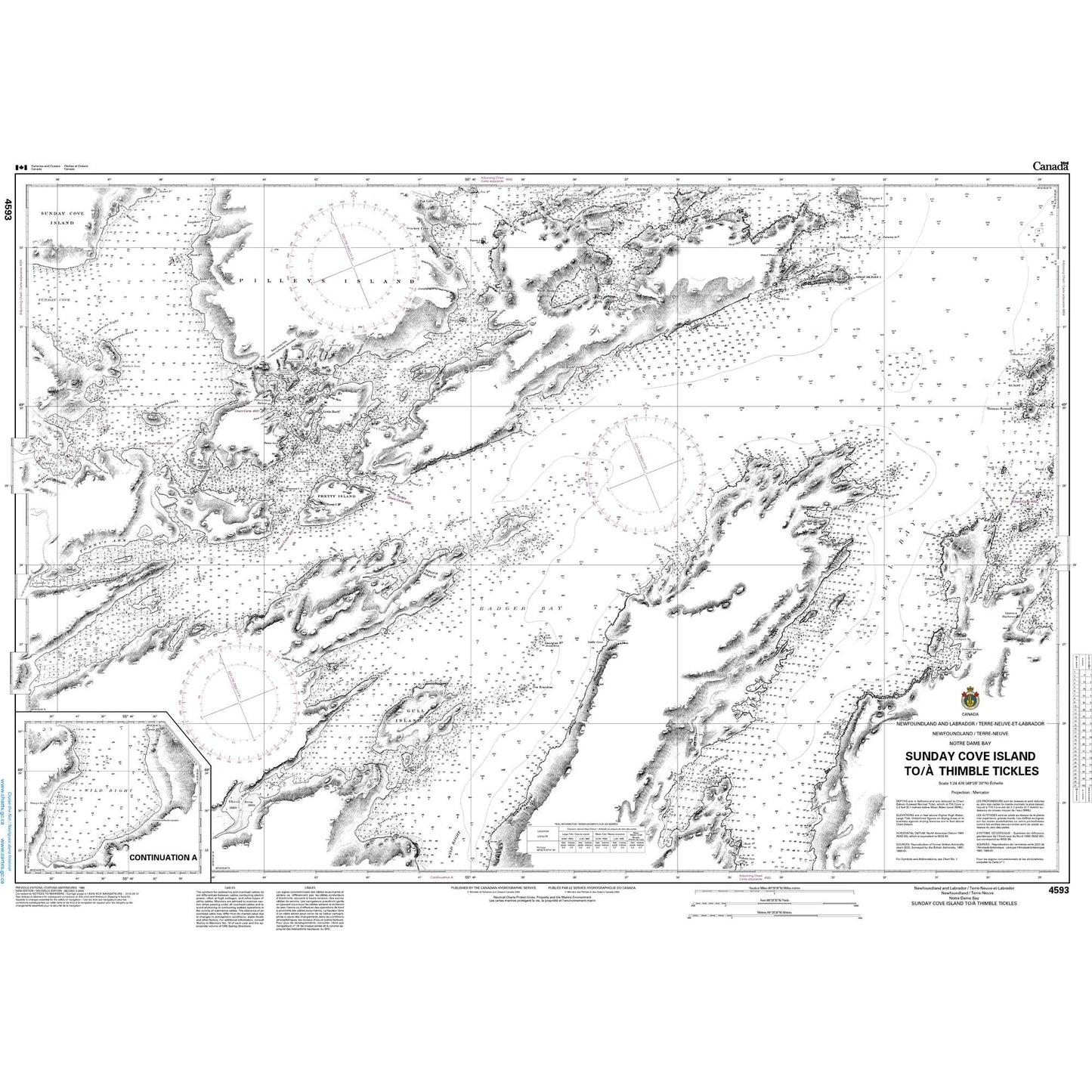 Paradise Clay CAN4593 CHS Chart Sunday Cove Island to/ Thimble Tickles