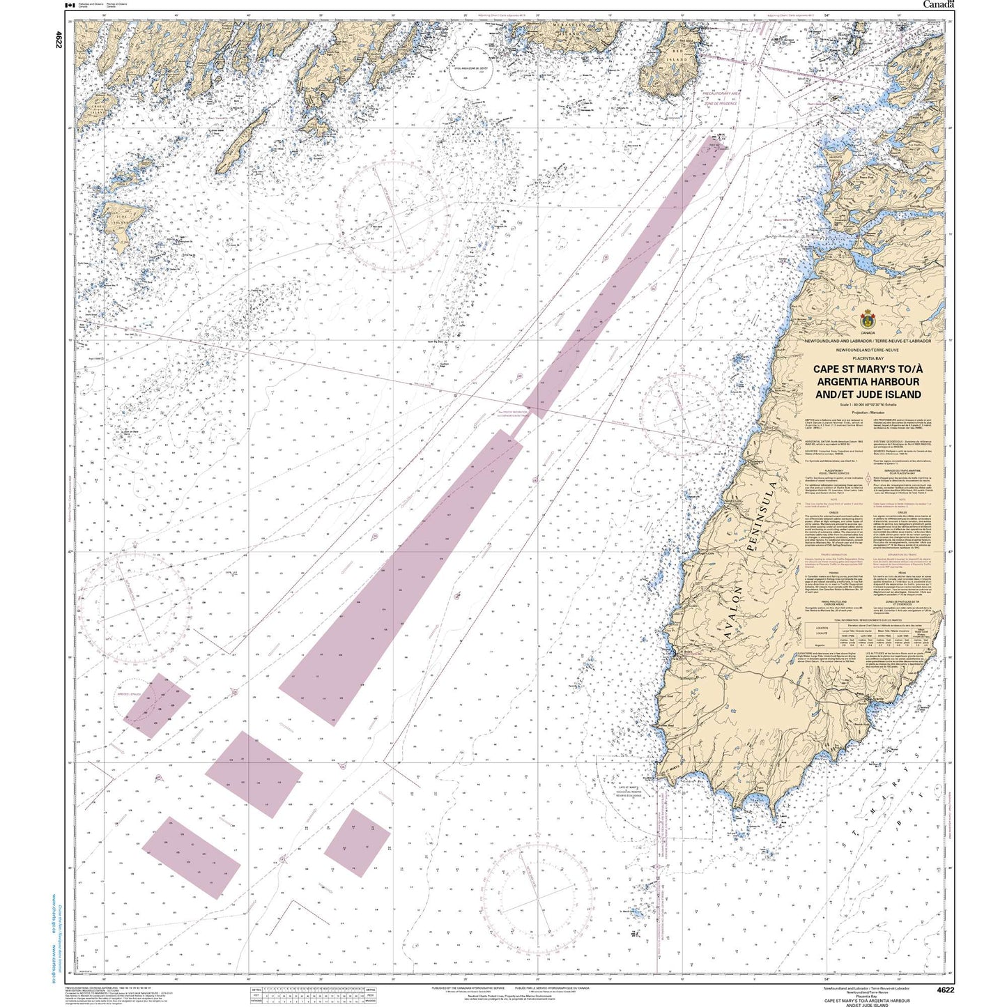 Paradise Clay CAN4622 CHS Chart Cape St. Mary's to/ Argentia Harbour and/et Jude Island