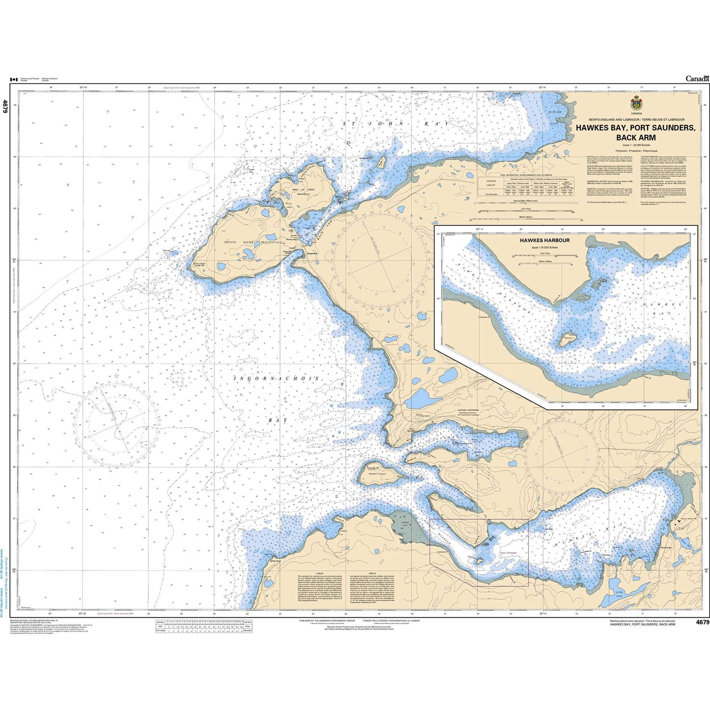 Paradise Clay CAN4679 CHS Chart Hawkes Bay, Port Saunders, Back Arm