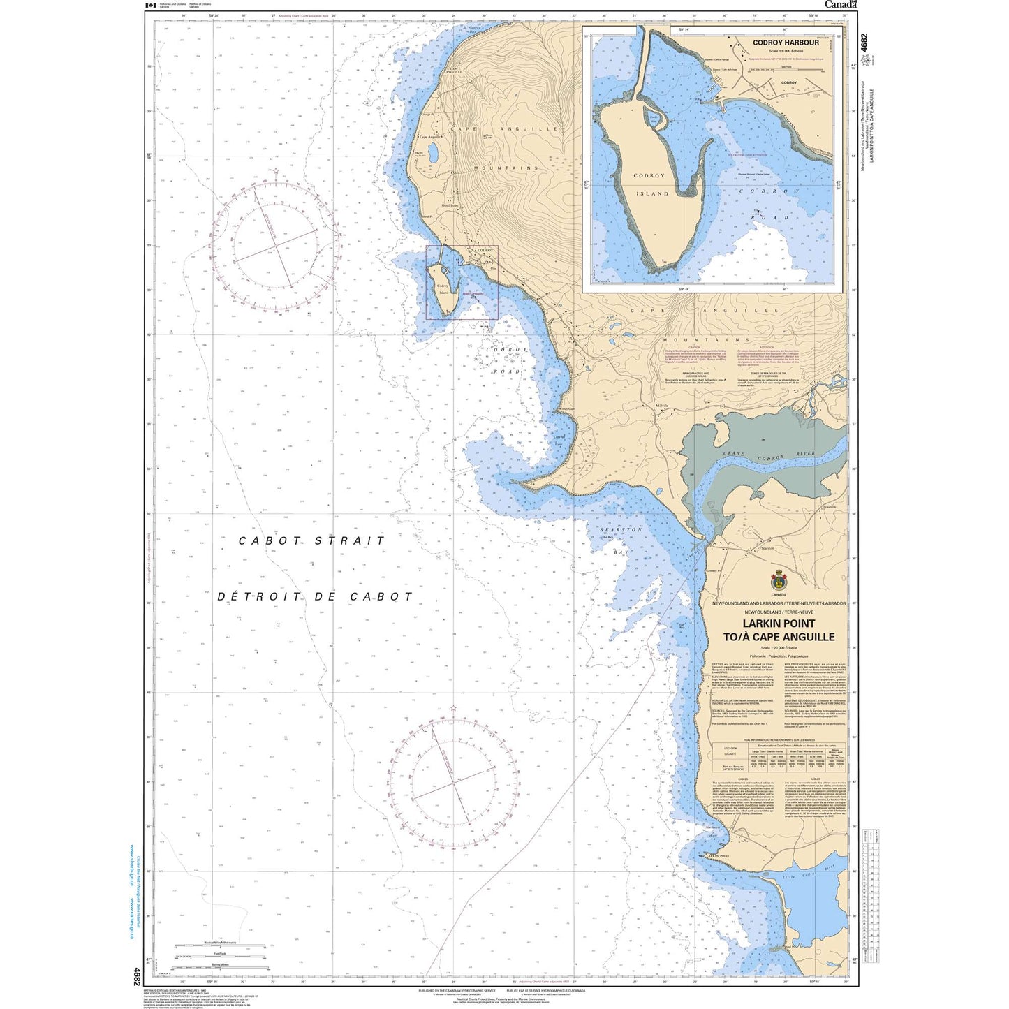 Paradise Clay CAN4682 CHS Chart Larkin Point to/ Cape Anguille