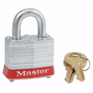 MASTER LOCK® 3KARED-0774 4 Pin Tumbler Padlock Keyed Alike W/Red Bumpe (1 EA)