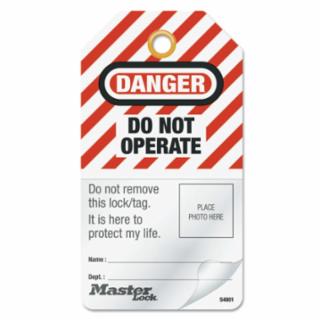 MASTER LOCK® S4801 English Self-Laminatingphoto Id Lockout Tags -