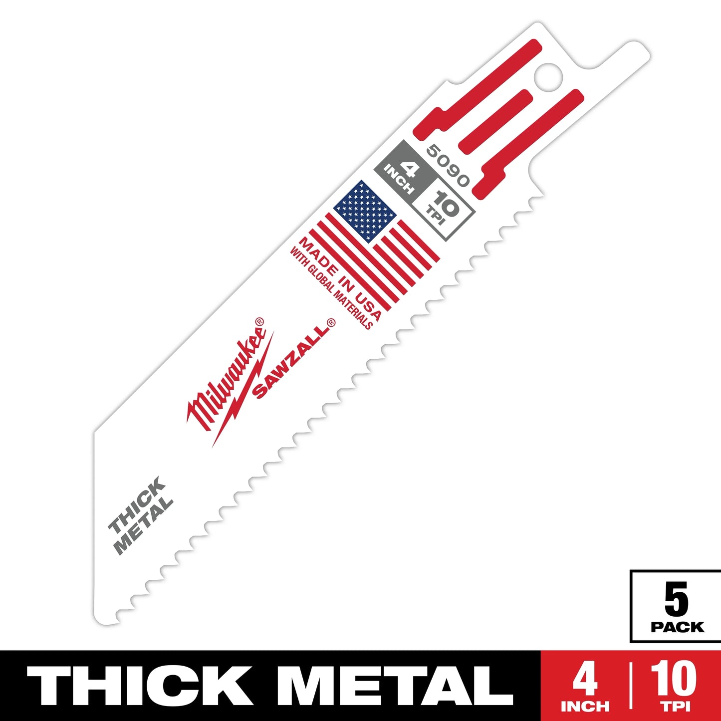 Milwaukee Tool 48-00-5187 Sawzall Blade 14 TPI, 5 EA/PK