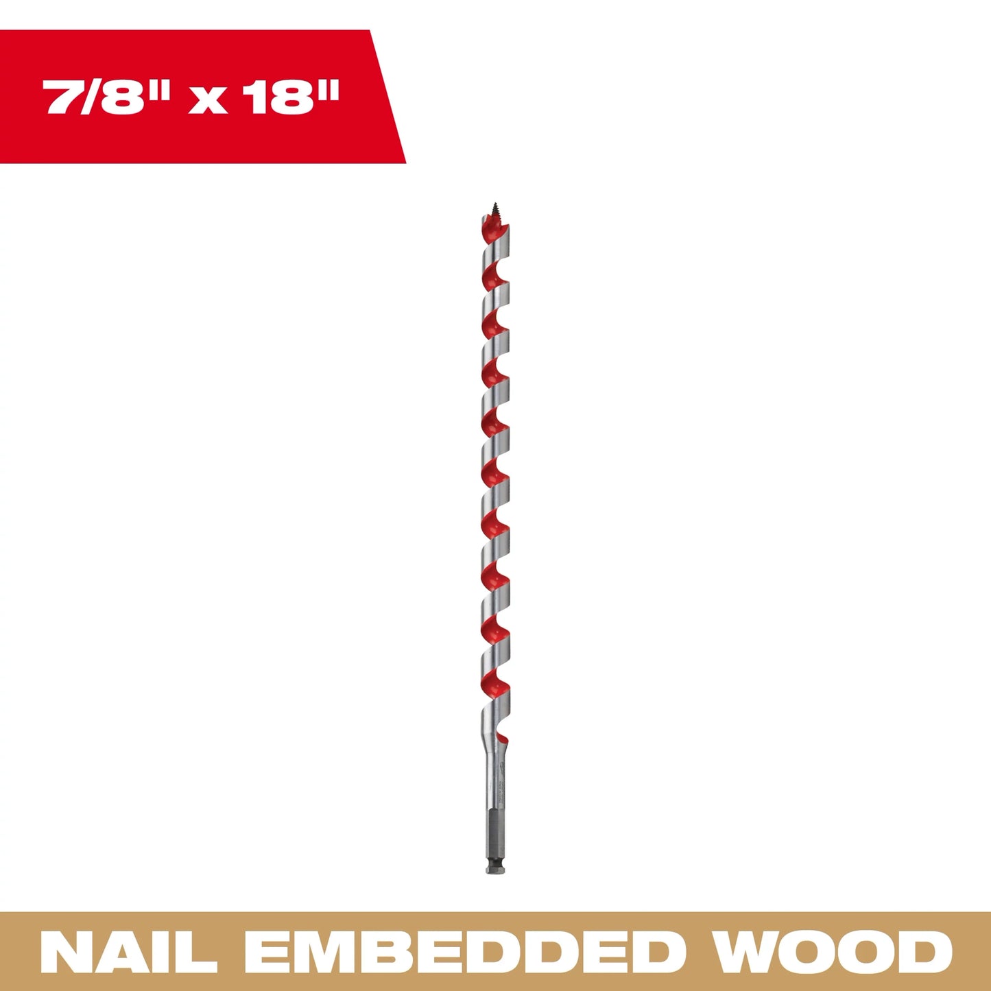 Milwaukee Tool 48-13-5870 7/8" x 18" Ship Auger Bit, 1 BIT