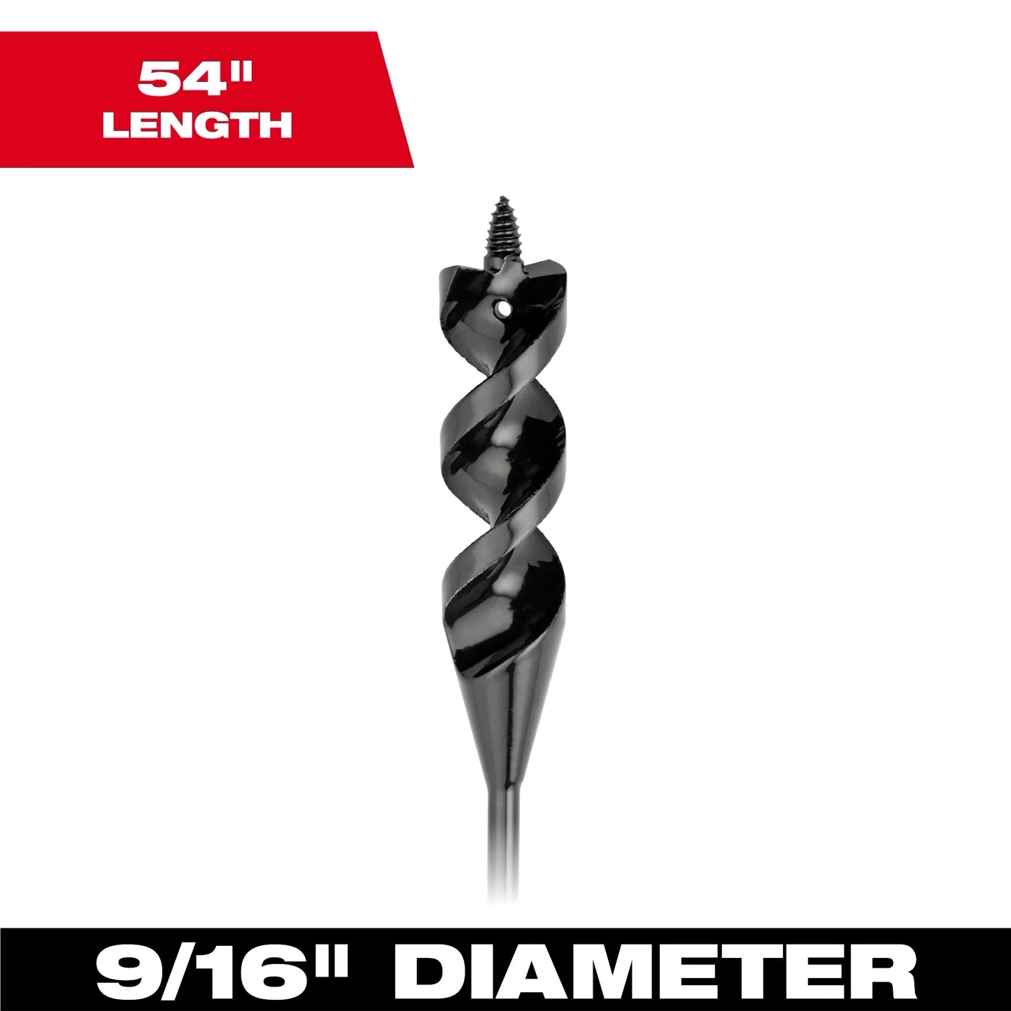 Milwaukee Tool 48-13-8256 9/16” x 54" Flexible Cable Auger Bit, 1 EA