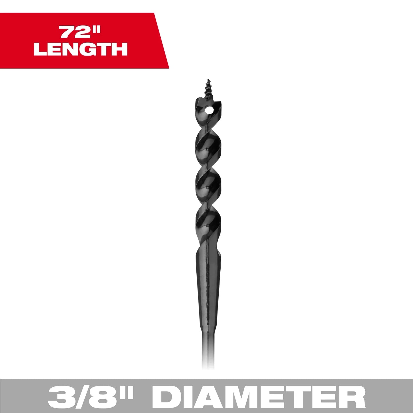 Milwaukee Tool 48-13-8337 3/8” x 72" Flexible Cable Auger Bit, 1 EA