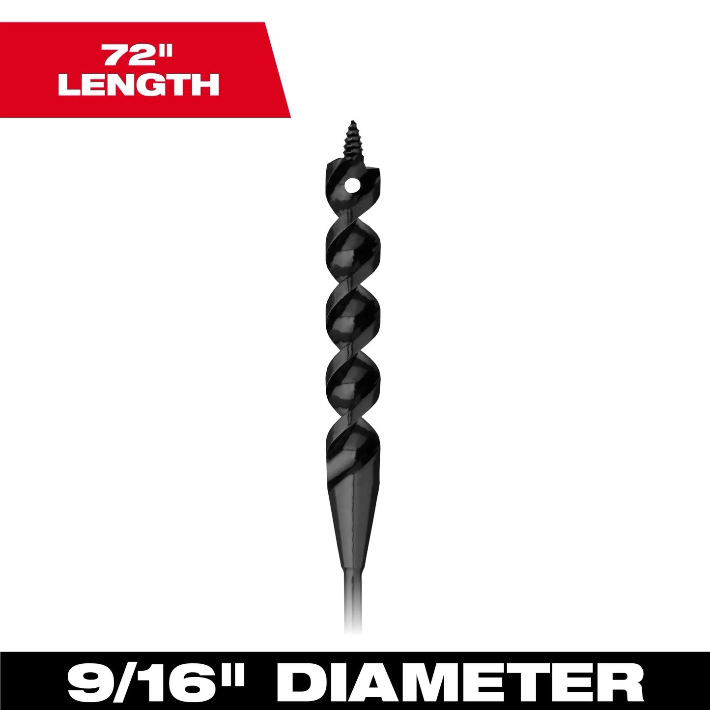 Milwaukee Tool 48-13-8356 9/16” x 72" Flexible Cable Auger Bit, 1 EA