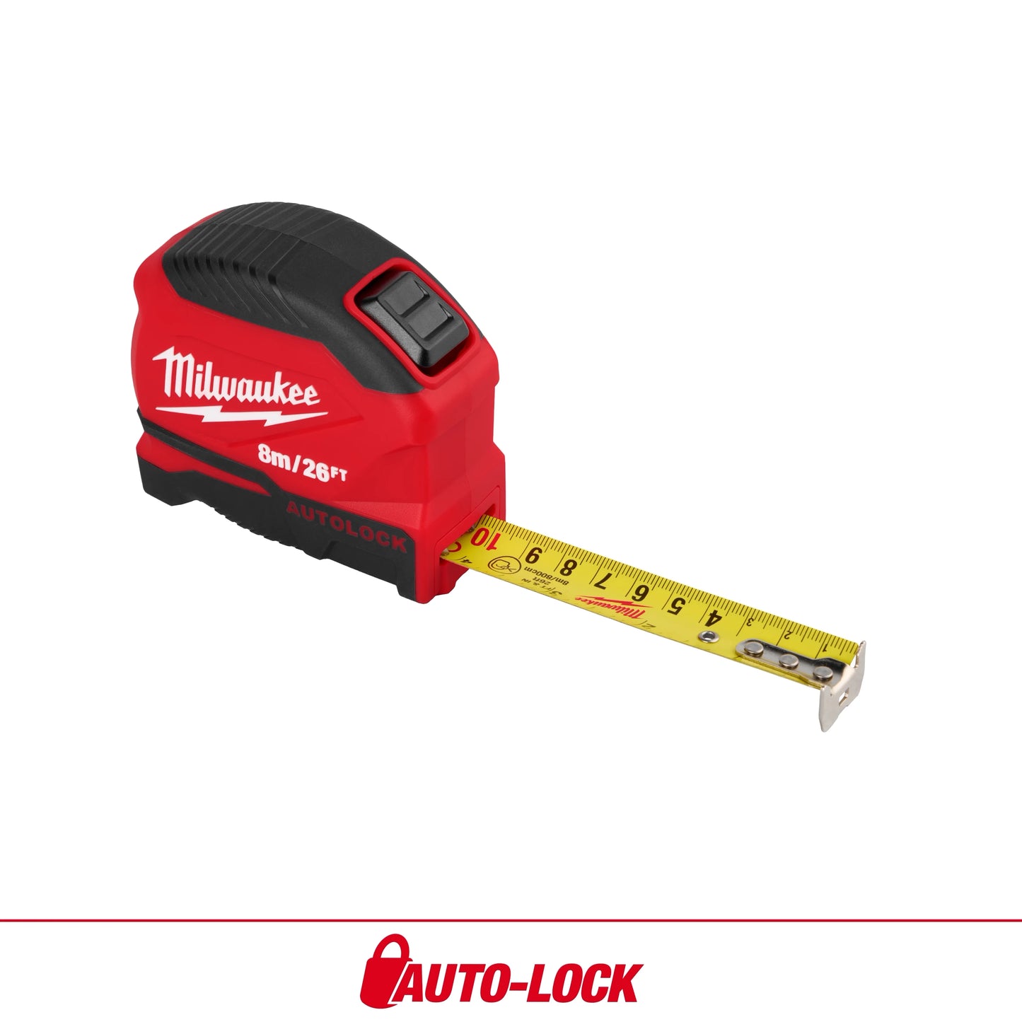 Milwaukee Tool 48-22-1826 8m/26' Auto-Lock Tape Measure, 6 EA/PK