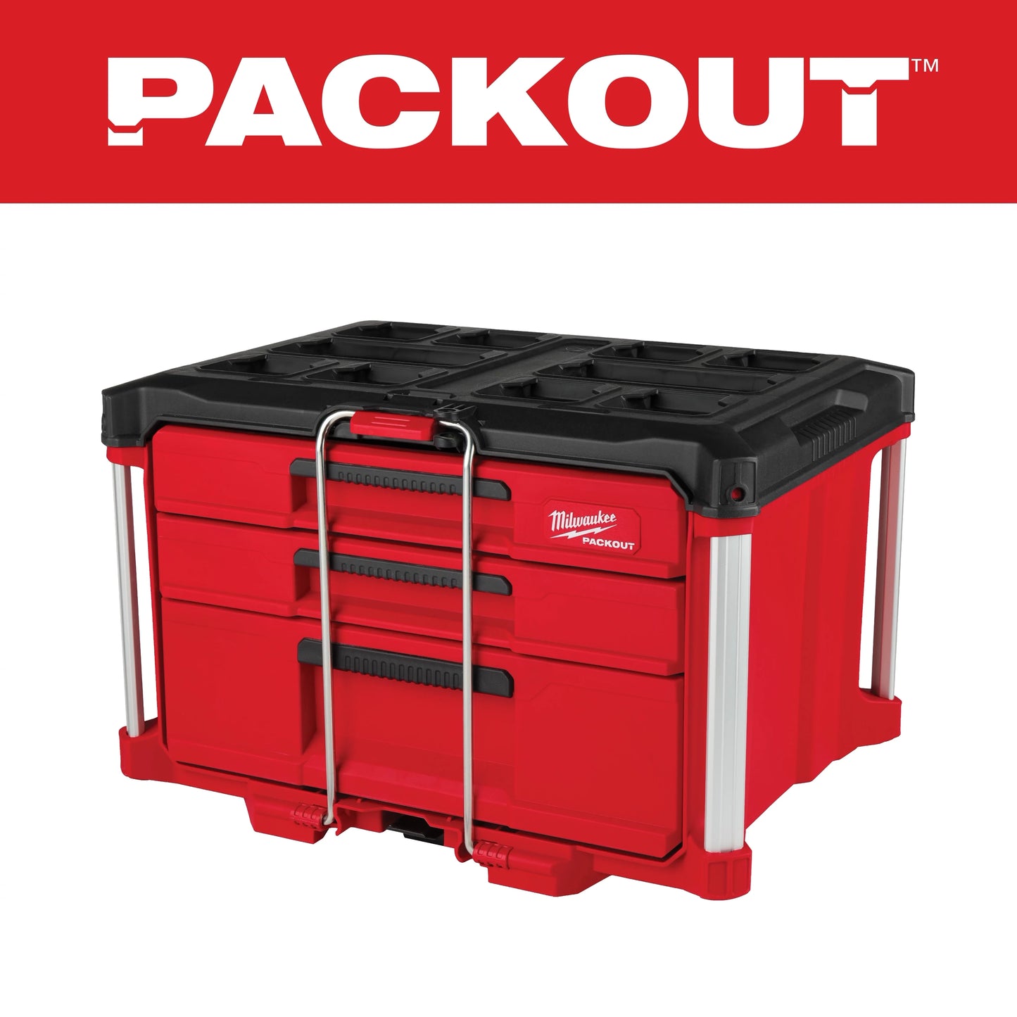 Milwaukee Tool 48-22-8447 PACKOUT Multi-Depth 3-Drawer Tool Box, 1 EA