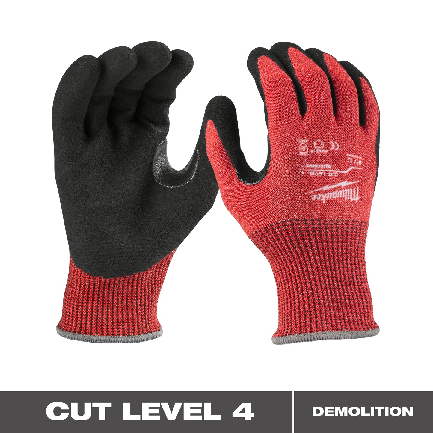Milwaukee Tool 48-22-8946 Cut Level 4 Nitrile Dipped Gloves (M), 6 PR/PK