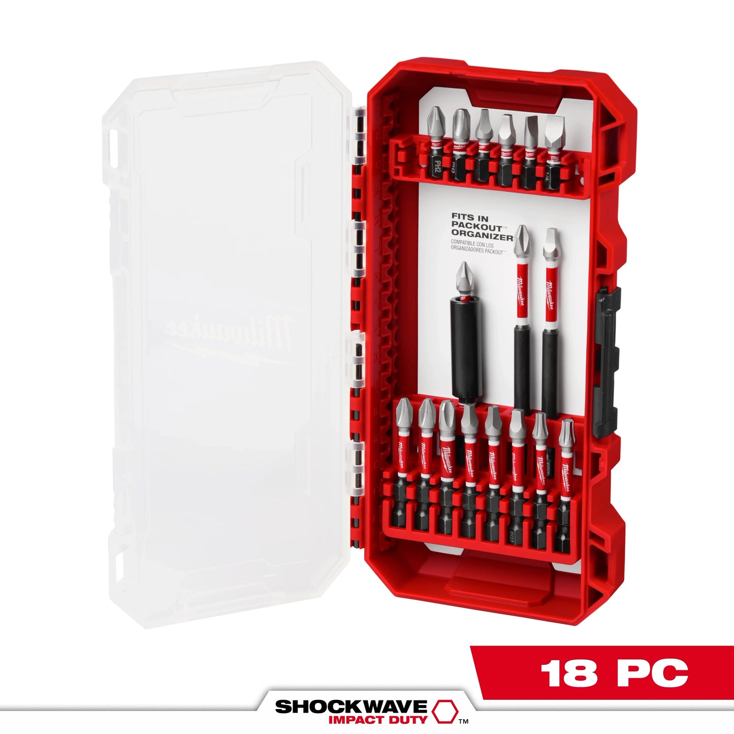 Milwaukee Tool 48-32-4403 18PC SHOCKWAVE™ Impact Duty Driver Bit Set, 5 ST/PK