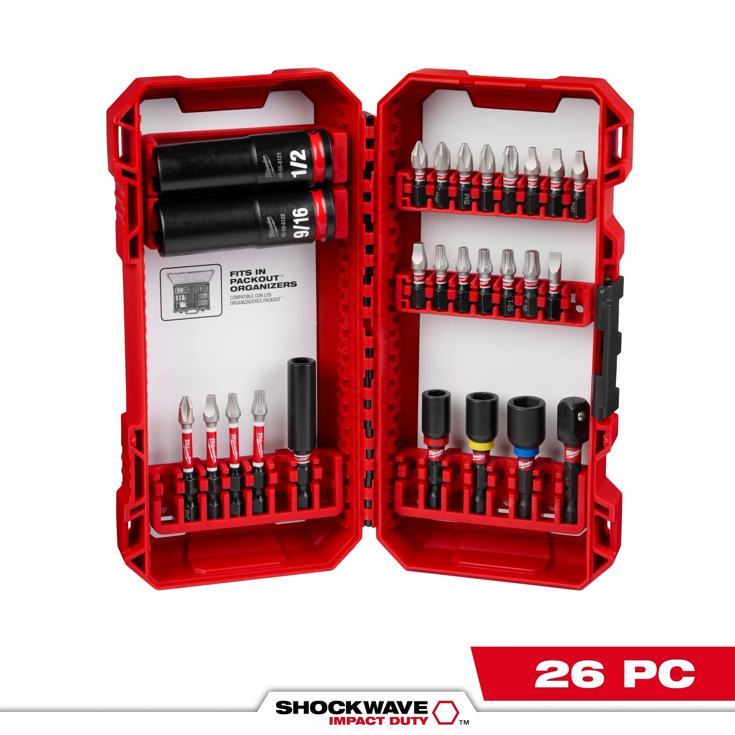 Milwaukee Tool 48-32-4408 26PC SHOCKWAVE™ Impact Duty Drive and Fasten Set, 1 ST