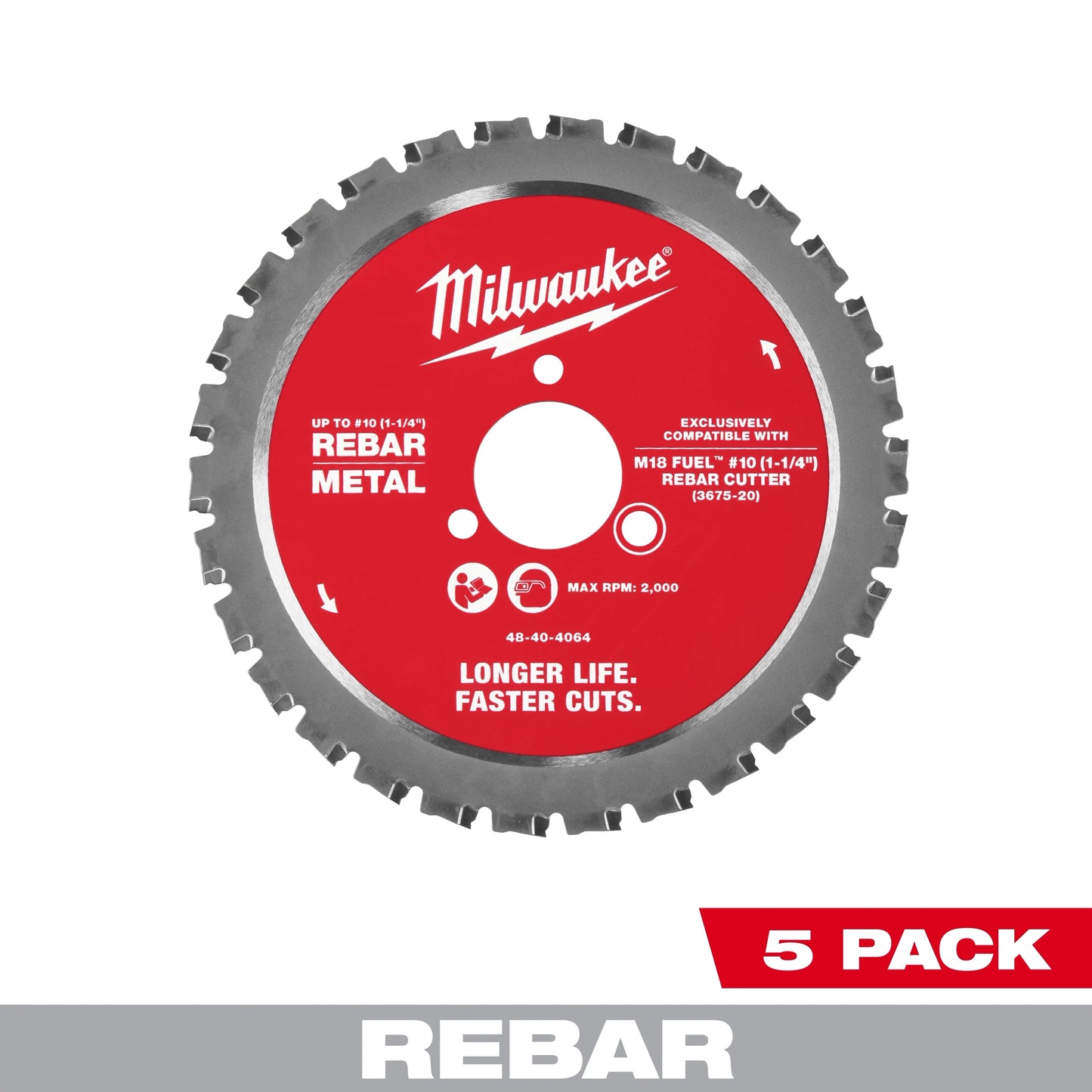 Milwaukee Tool 48-40-4065 1-1/4" Rebar Cutting Blade, 5 EA/PK