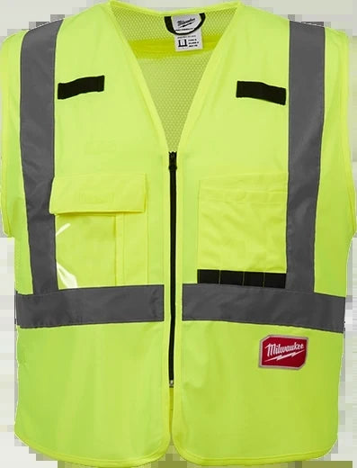 Milwaukee Tool 48-73-5063 Class 2 High Visibility Yellow Safety Vest - 2XL/3XL (ANSI/CSA), 12 EA/PK