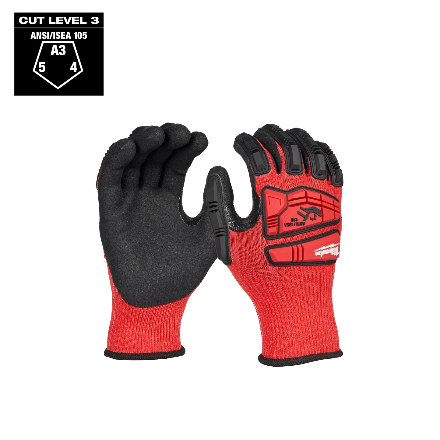 Milwaukee Tool 48-73-8132 Impact Cut 3 Nitrile Dip Glove - L, 6 EA/PK