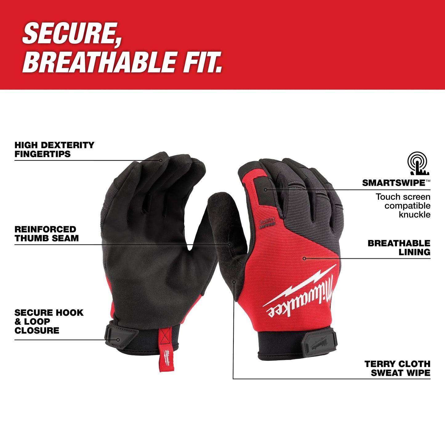 Milwaukee Tool 48-73-8524 Lightweight Work Glove - XXL, 6 EA/PK