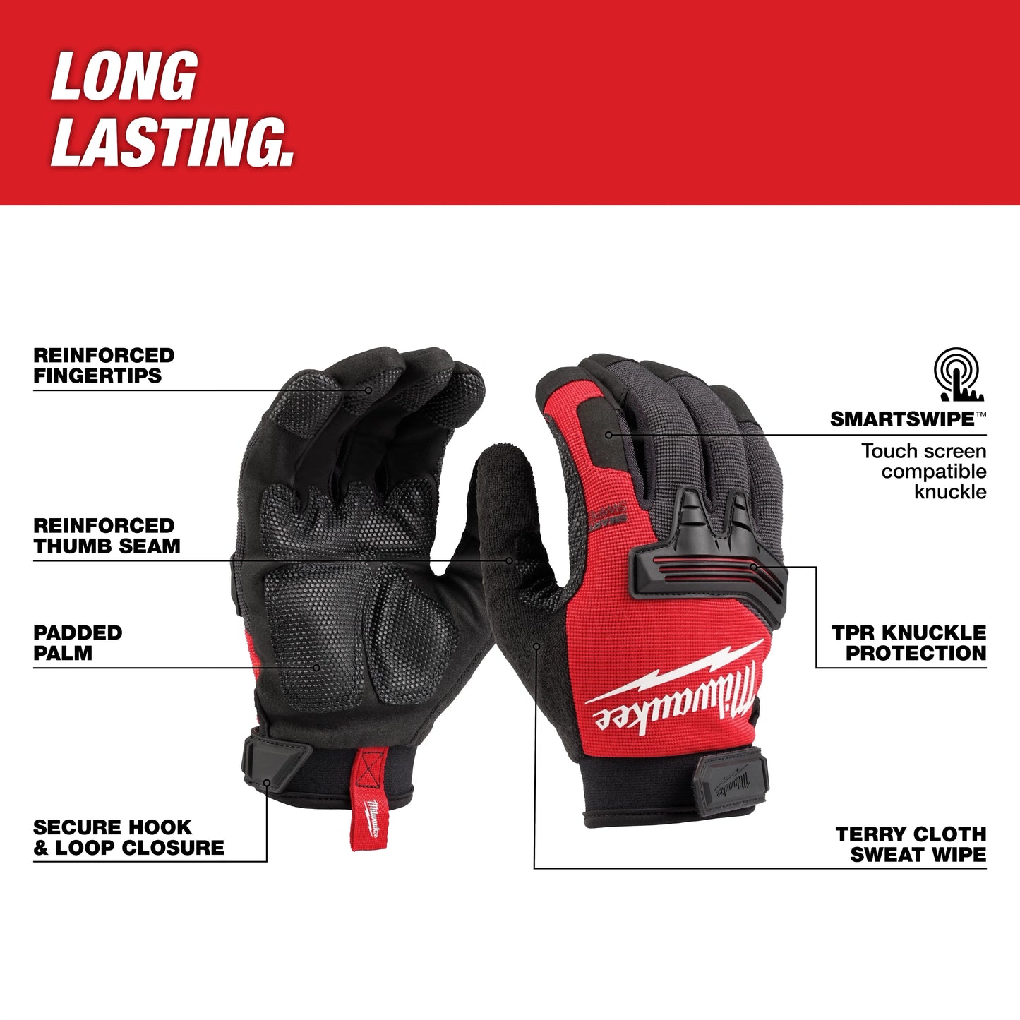 Milwaukee Tool 48-73-8531 Wrecking Work Glove - M, 6 EA/PK