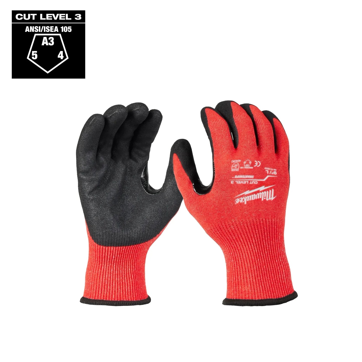 Milwaukee Tool 48-73-8632E (12) Cut Level 3 Nitrile Dipped Gloves - L (), 12 PR/PK