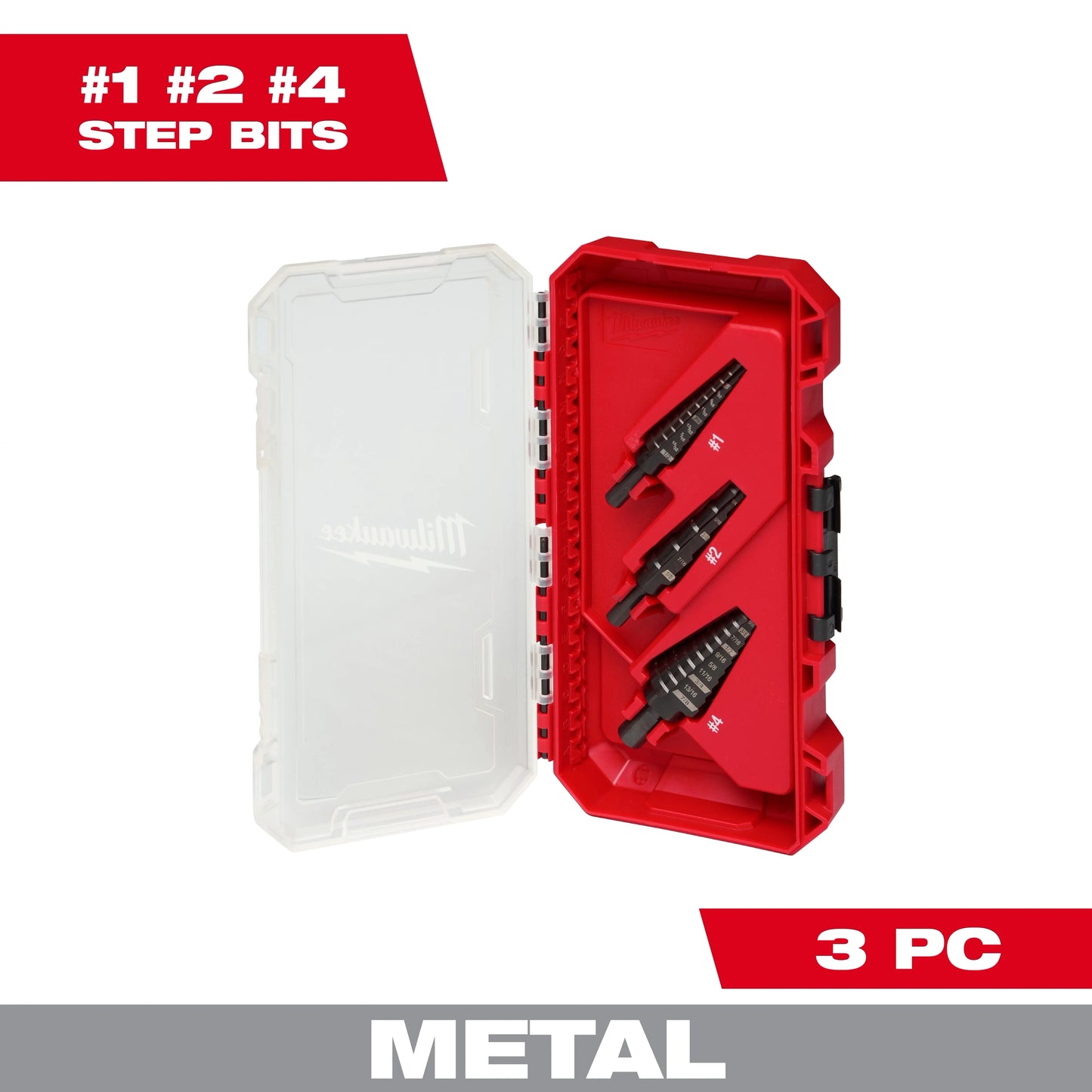 Milwaukee Tool 48-89-9221 3PC Step Drill Bit Set, 1 ST