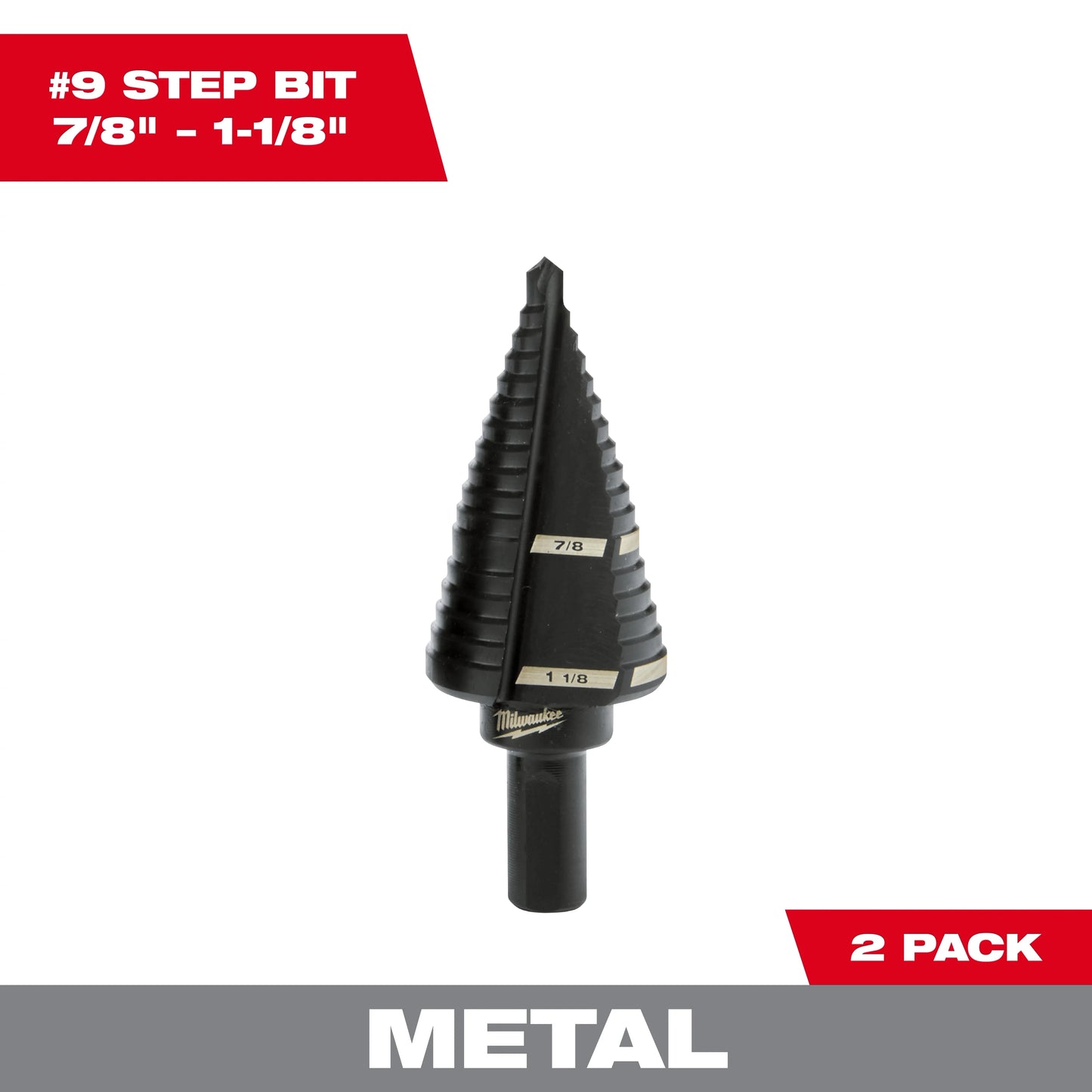 Milwaukee Tool 48-89-9239 2PC Step Drill Bit Set #9, 2 EA/PK