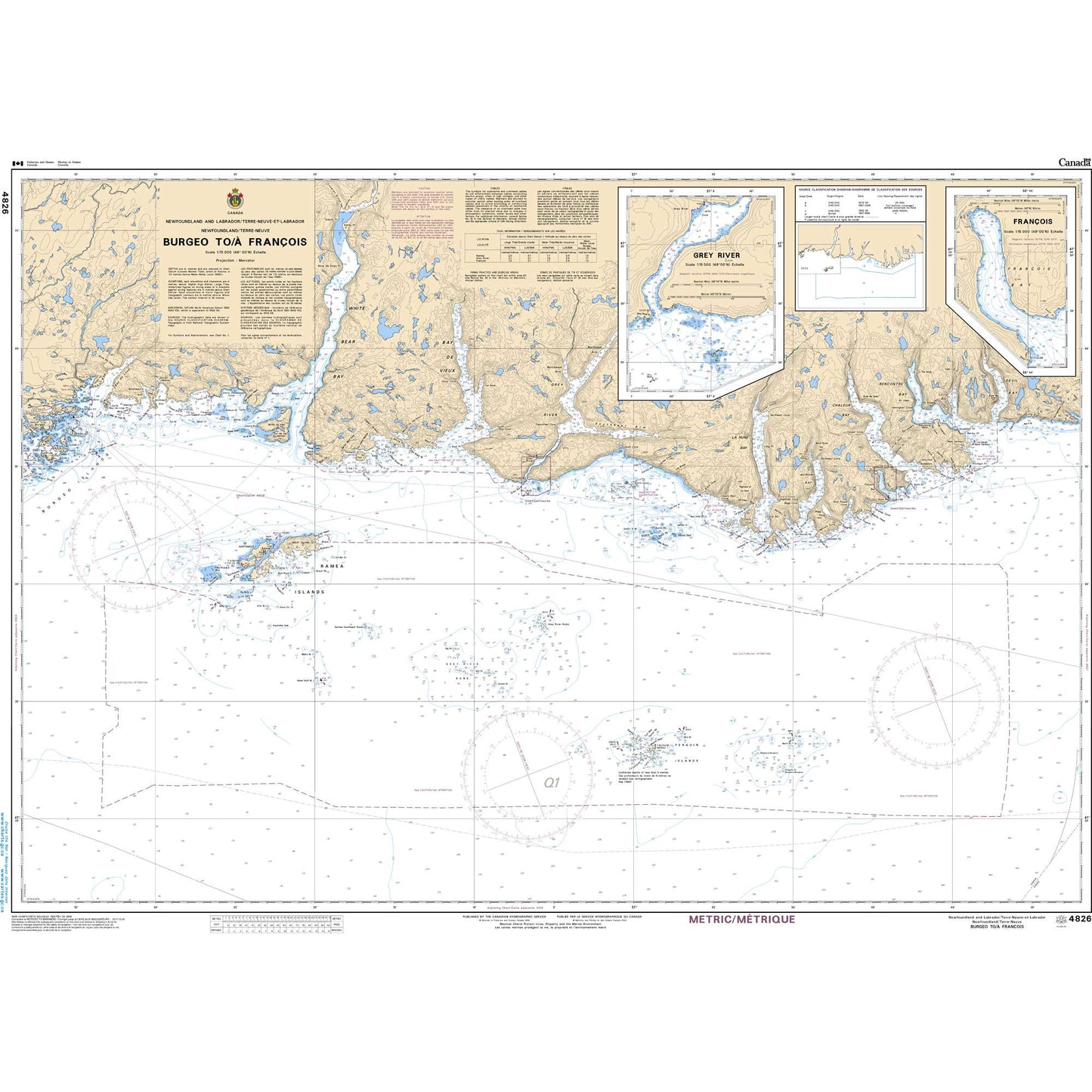 Paradise Clay CAN4826 CHS Chart Burgeo to/ François