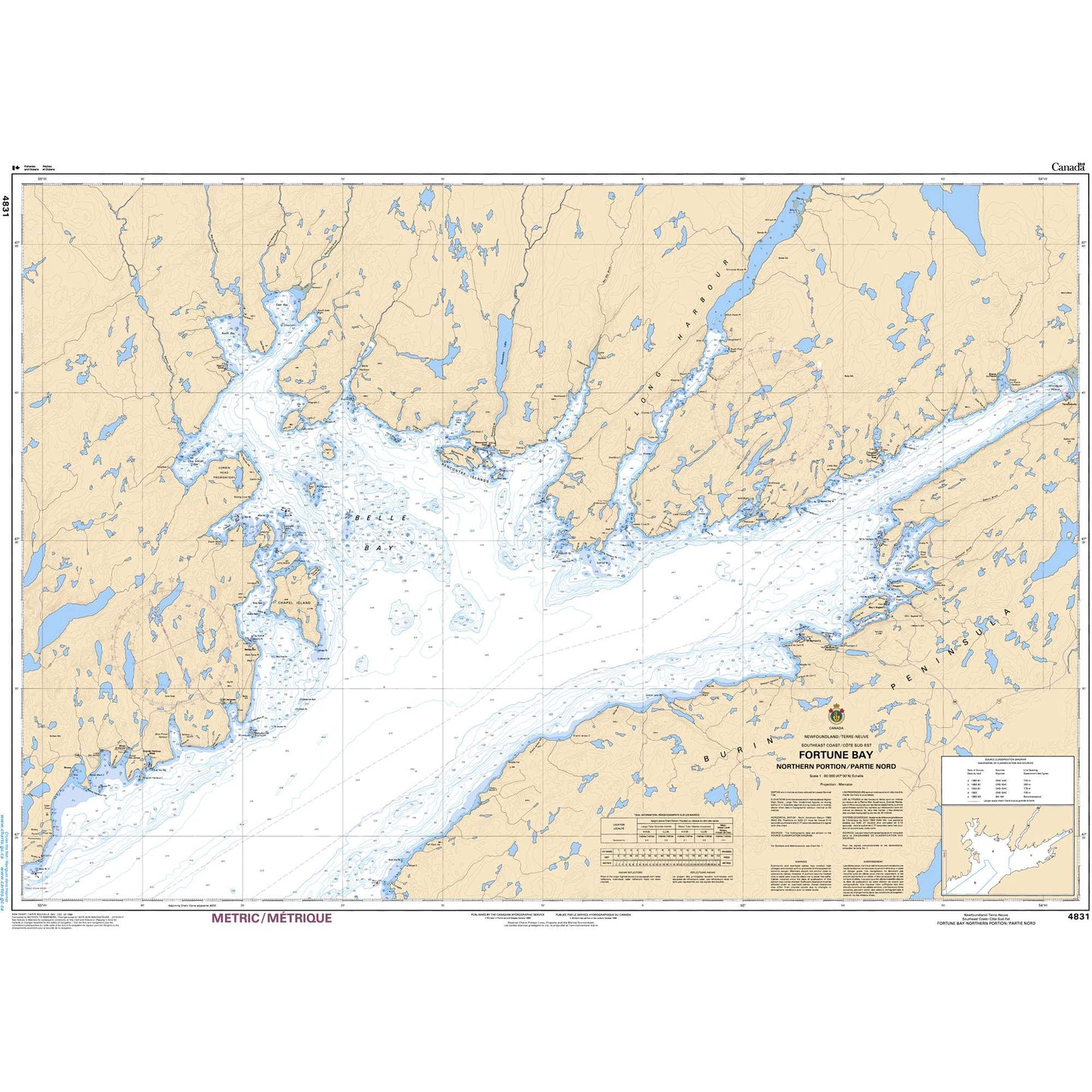 Paradise Clay CAN4831 CHS Chart Fortune Bay: Northern Portion / Partie Nord