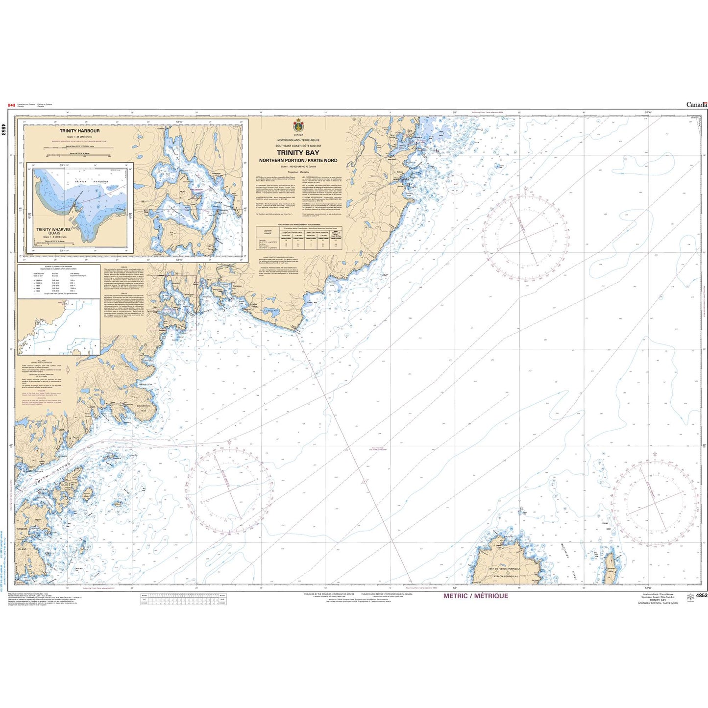 Paradise Clay CAN4853 CHS Chart Trinity Bay - Northern Portion/Partie Nord