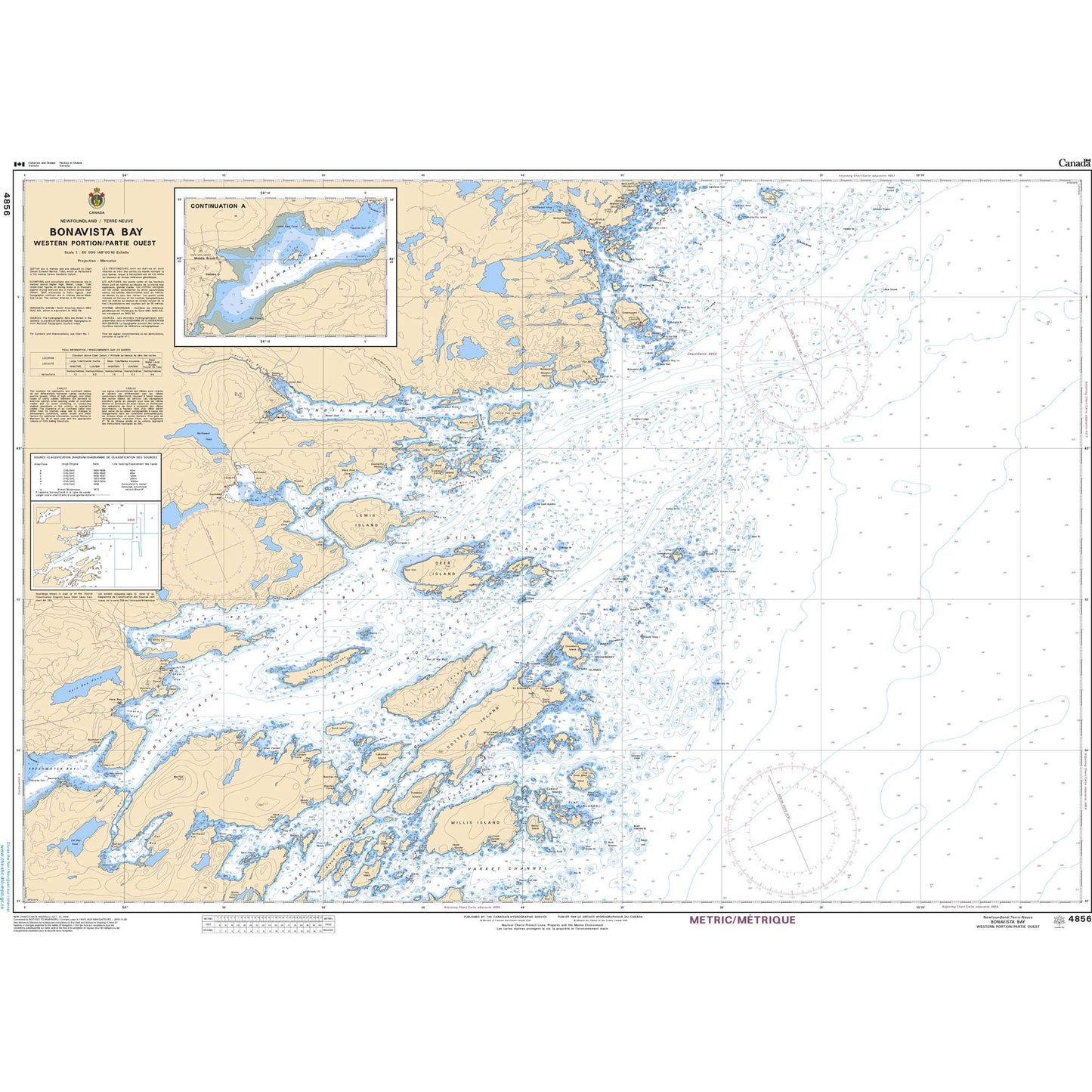 Paradise Clay CAN4856 CHS Chart Bonavista Bay, Western Portion/Partie ouest