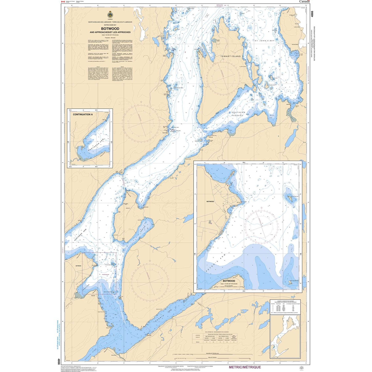 Paradise Clay CAN4866 CHS Chart Botwood and Approaches / et les approches