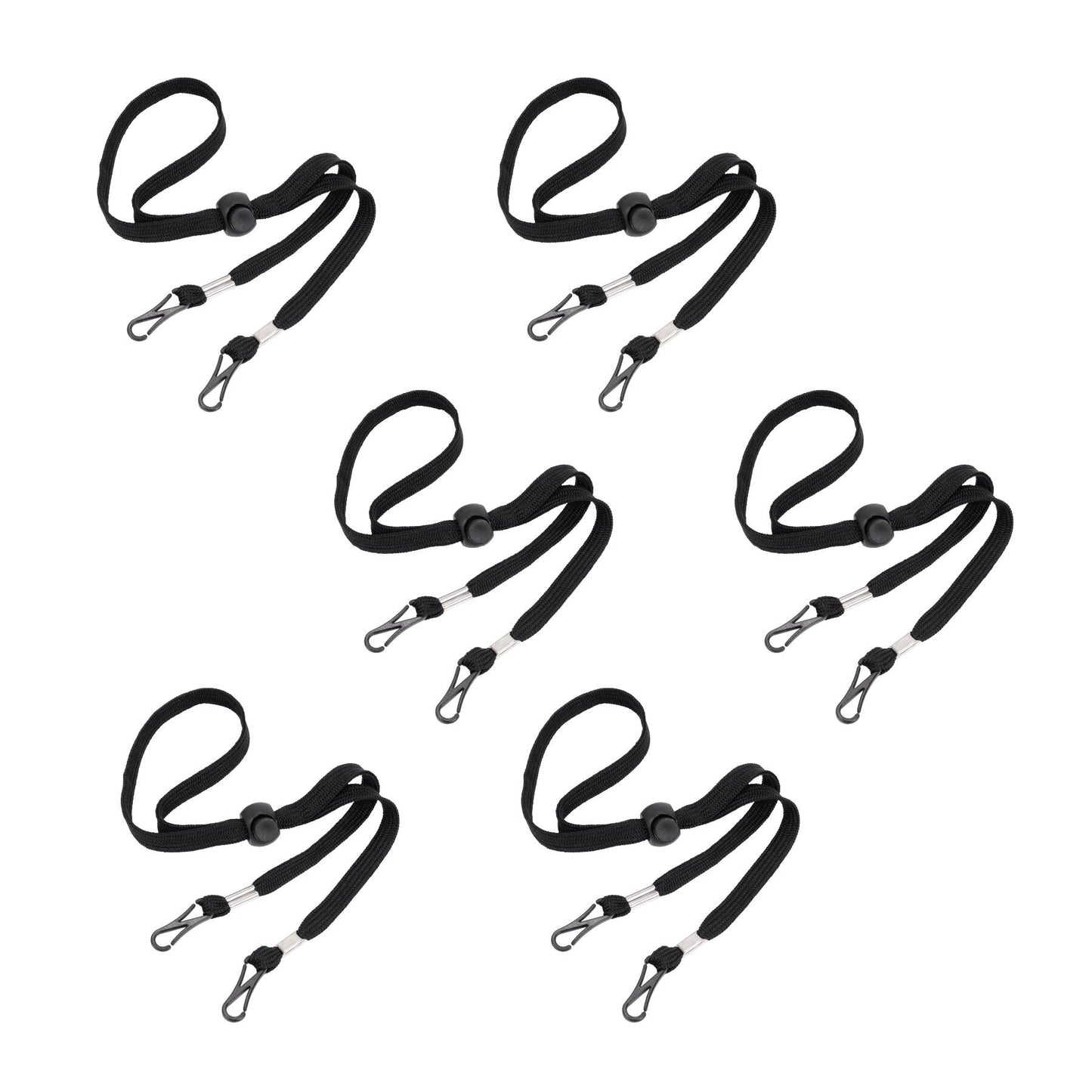Ergodyne 48847 Skullerz 8811 Face Covering Lanyard (6-Pack) (Black)