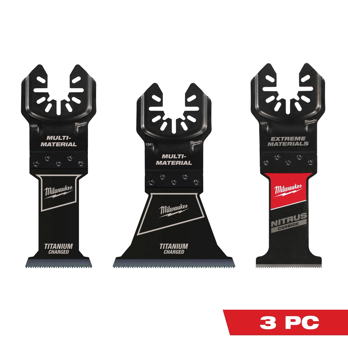 Milwaukee Tool 49-10-9005 3 PC Multi-Material Universal Fit Oscillating Multi-Tool Blade Set, 1 ST