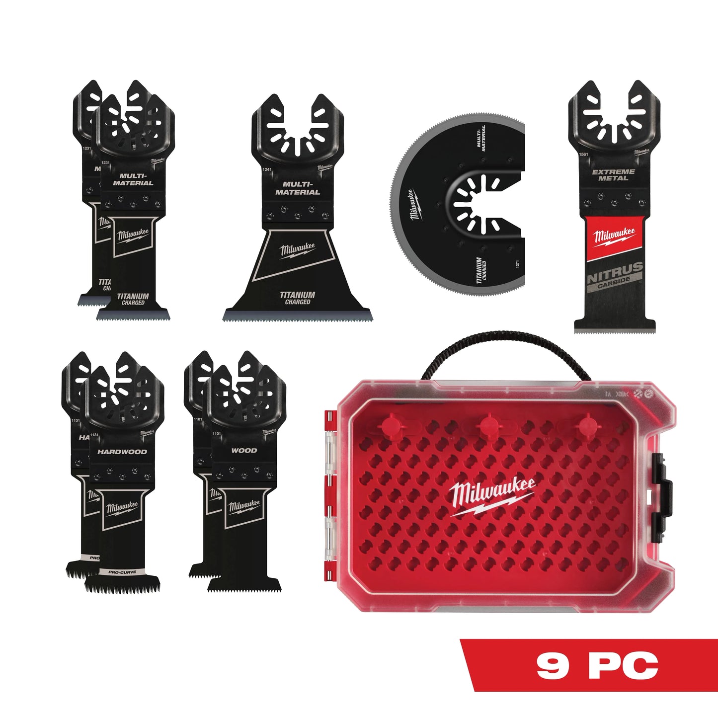 Milwaukee Tool 49-10-9113 9 PC Universal Fit Oscillating Multi-Tool Blade Set, 1 EA