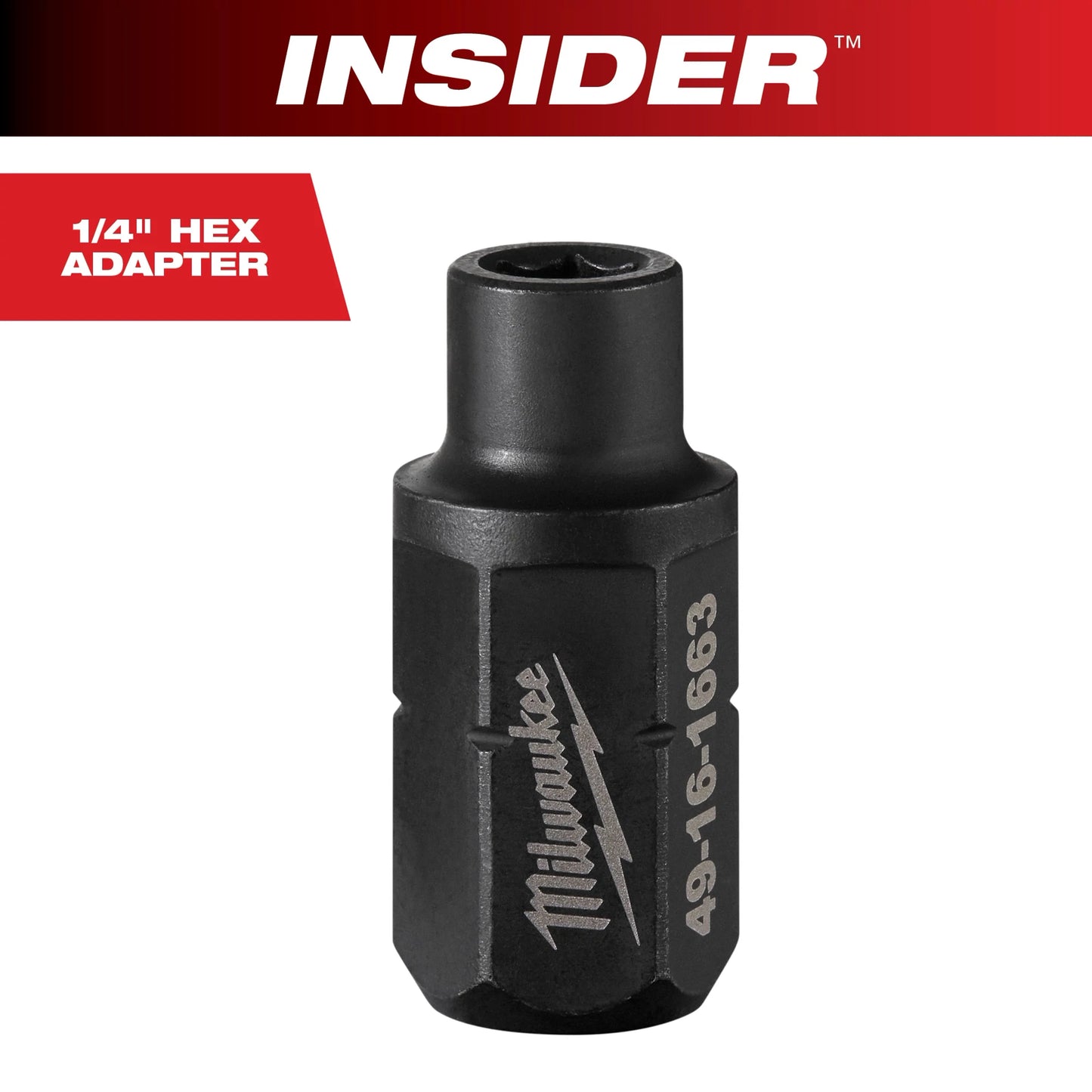 Milwaukee Tool 49-16-1663 INSIDER™ Box Ratchet 1/4" Hex Adapter, 1 EA