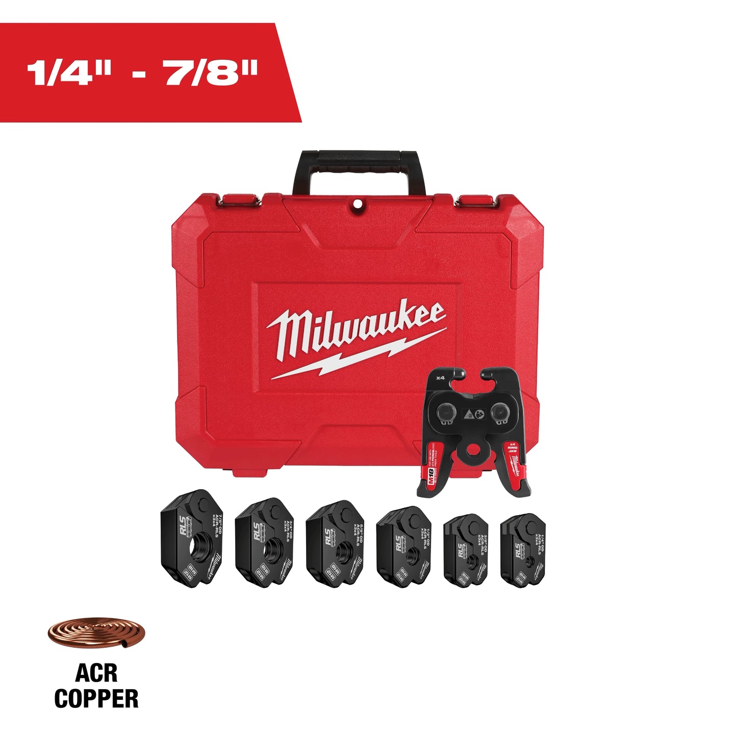 Milwaukee Tool 49-16-2661RX 1/4" - 7/8" RLS Pivoting Press Ring Kit for M18 FORCE LOGIC Press Tool, 1 EA
