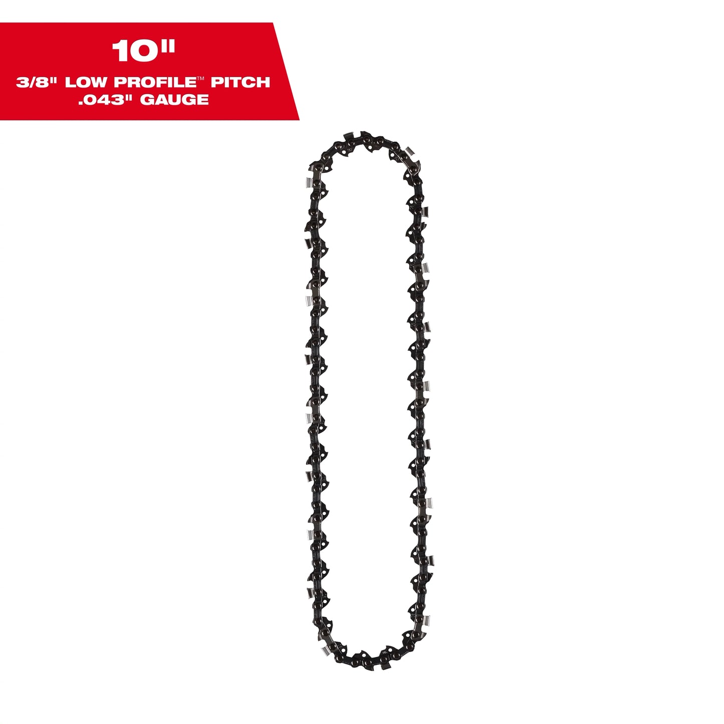 Milwaukee Tool 49-16-2723 10" 3/8" LOW PROFILE™ Pitch, .043" Gauge Saw Chain, 1 EA