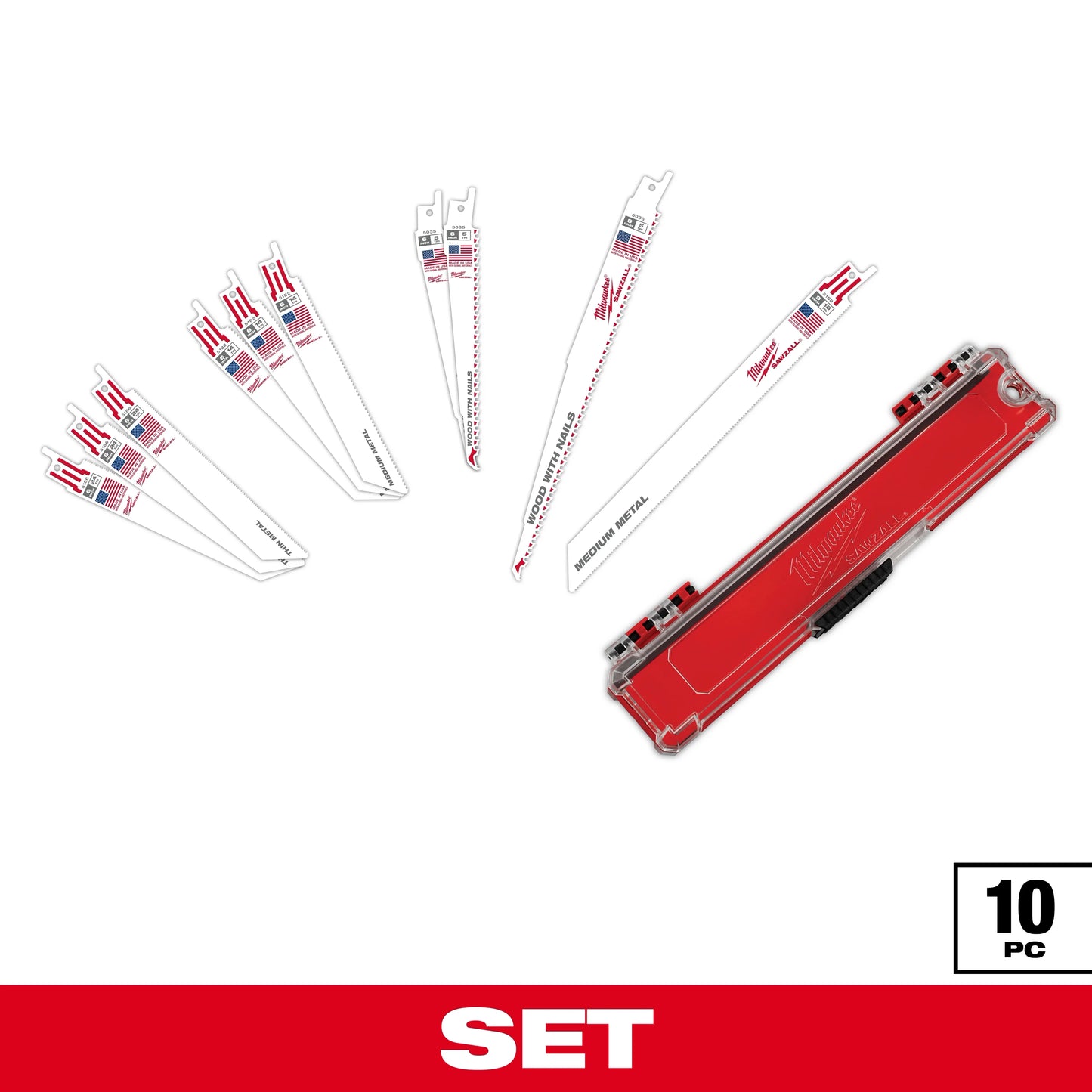 Milwaukee Tool 49-22-1110 10PC General Purpose SAWZALL® Blade Set, 1 ST