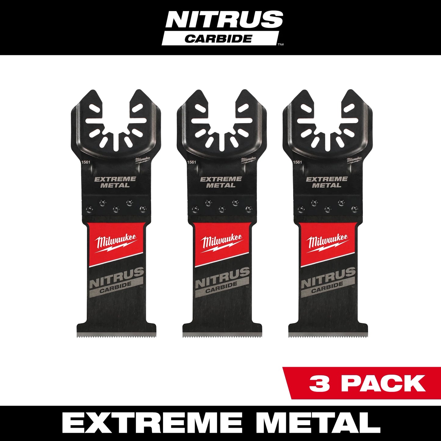 Milwaukee Tool 49-25-1563 NITRUS Carbide Extreme Metal Universal Fit OPEN-LOK Multi-Tool Blade, 1 PK